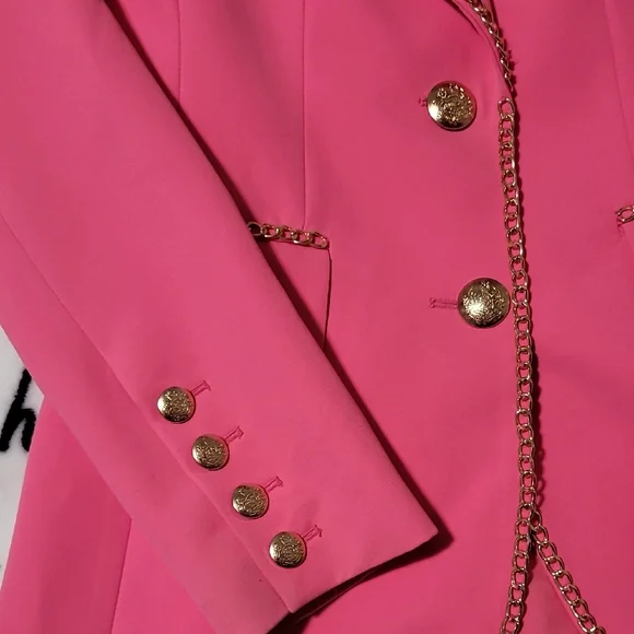 Alexia Admor Pink Blazer with Gold Buttons - Picture 4 of 6